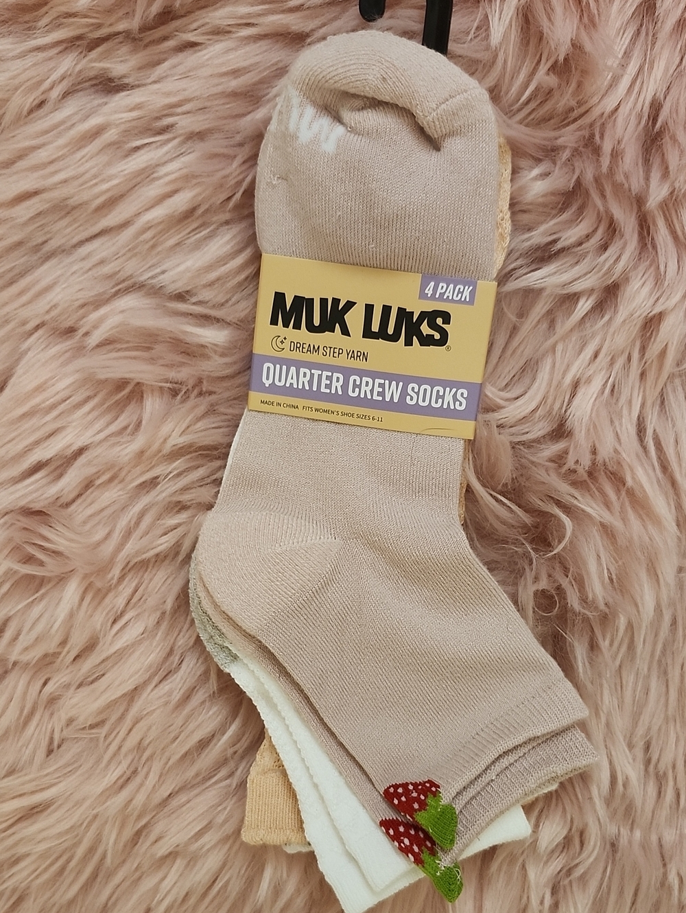 Brand New MUK LUKS QUARTER CREW SOCKS-4CT.
